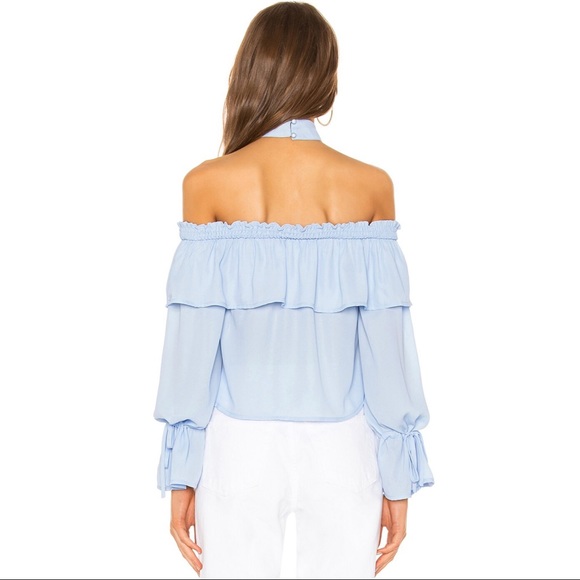 superdown X Revolve Off Shoulder Top in Light Blue - Picture 2 of 7